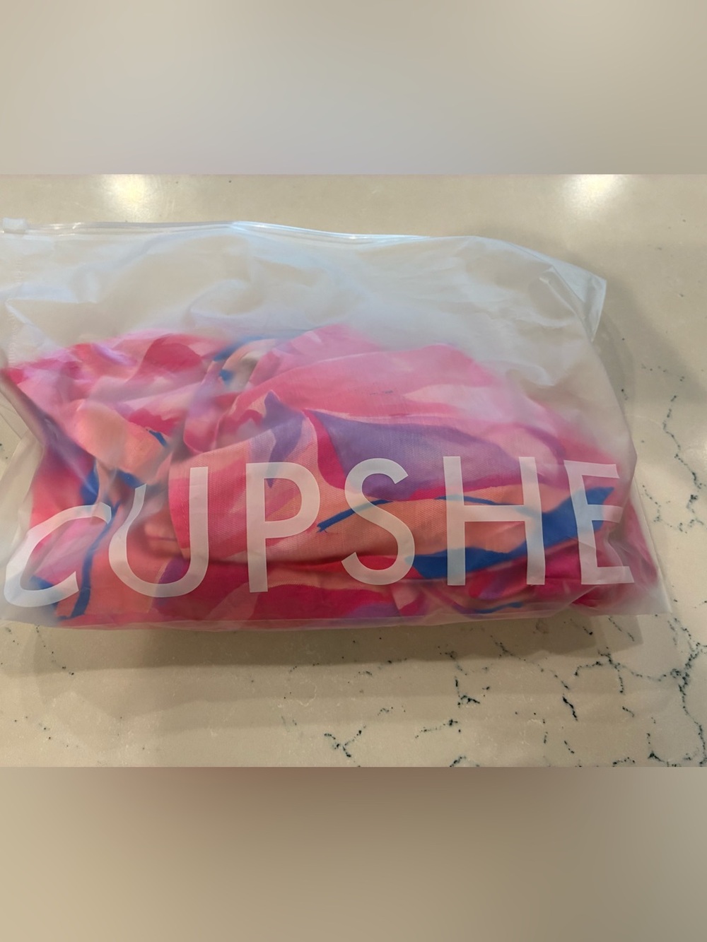 NWT Cupshe Pink & Blue Floral Dress - Picture 3 of 8